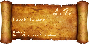 Lerch Imbert névjegykártya